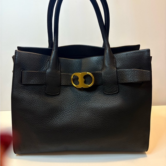 Tory Burch Gemini Link Leather Tote Bag Black 43676 Authentic EUC - Picture 15 of 17